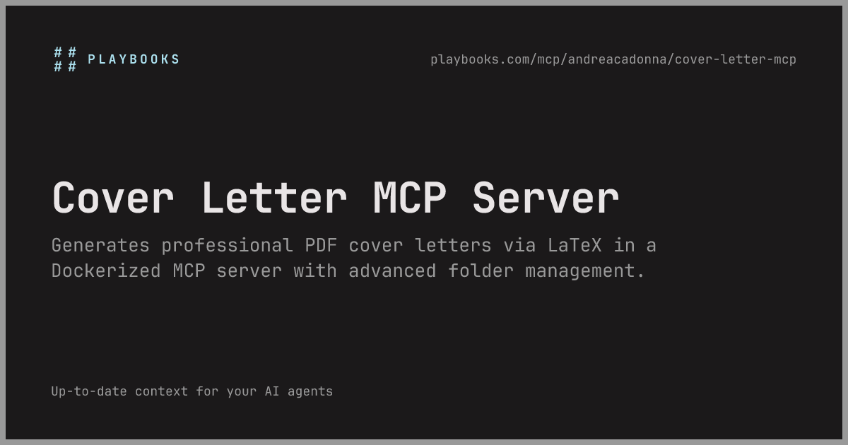 Cover Letter MCP Server - andreacadonna/cover-letter-mcp