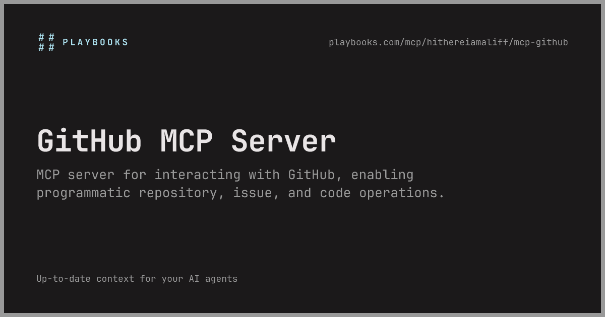 GitHub MCP Server - hithereiamaliff/mcp-github