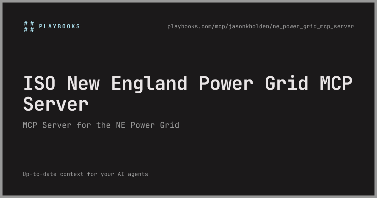 ISO New England Power Grid MCP Server - jasonkholden/ne_power_grid_mcp ...